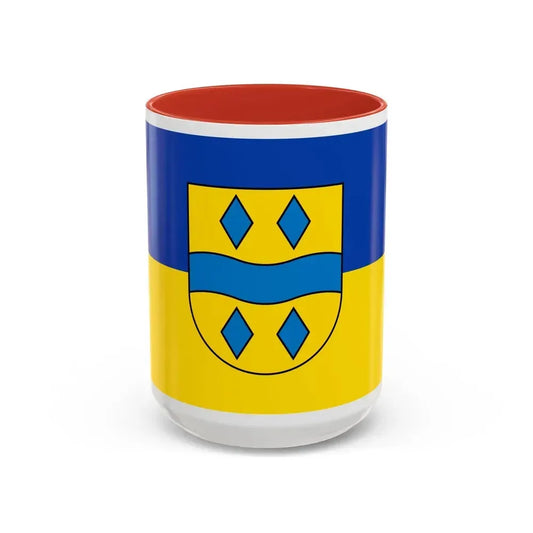 Flag of Enzkreis Germany - Accent Coffee Mug 15oz Red - Go Mug Yourself