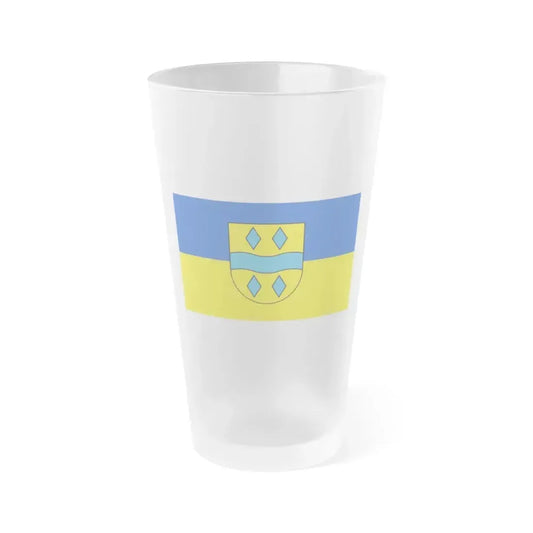 Flag of Enzkreis Germany - Frosted Pint Glass 16oz 16oz Frosted - Go Mug Yourself
