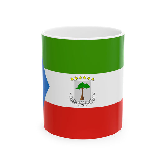 Flag of Equatorial Guinea (Equatorial Guinea) White Coffee Mug-11oz-Go Mug Yourself