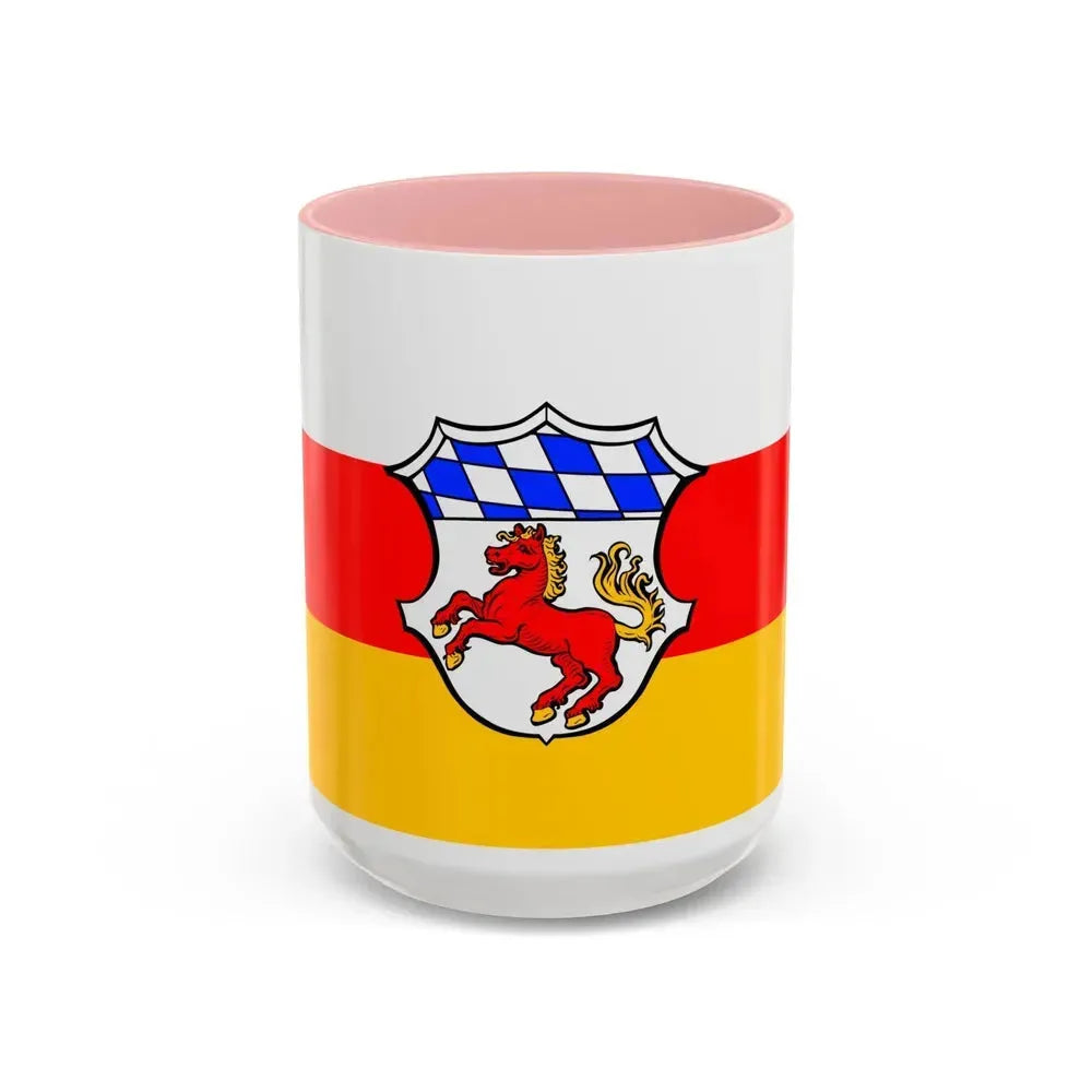Flag of Erding Germany - Accent Coffee Mug 15oz Pink - Go Mug Yourself