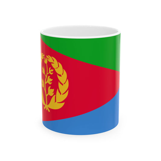 Flag of Eritrea 3-2 (Eritrea) White Coffee Mug-11oz-Go Mug Yourself