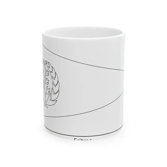 Flag of Eritrea colouring page (Eritrea) White Coffee Mug 11oz - Go Mug Yourself
