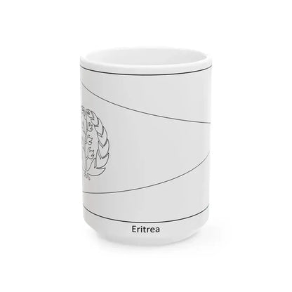 Flag of Eritrea colouring page (Eritrea) White Coffee Mug 15oz - Go Mug Yourself