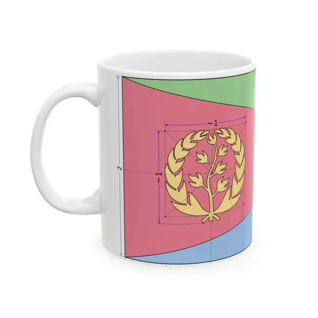 Flag of Eritrea construction sheet (Eritrea) White Coffee Mug - Go Mug Yourself