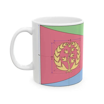 Flag of Eritrea construction sheet (Eritrea) White Coffee Mug - Go Mug Yourself