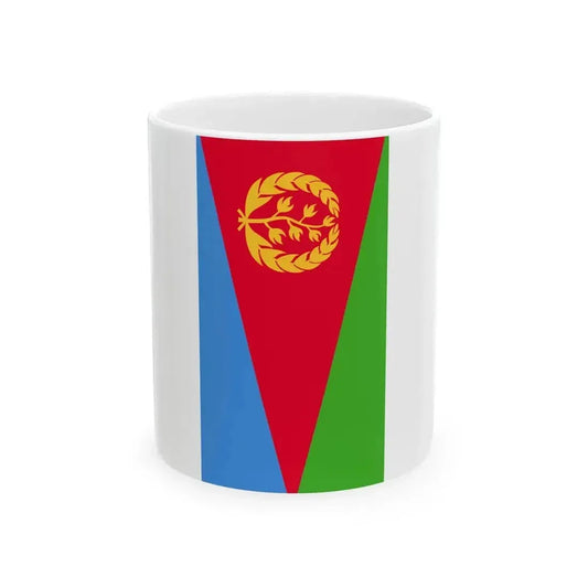 Flag of Eritrea vertical (Eritrea) White Coffee Mug 11oz - Go Mug Yourself