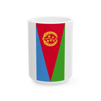 Flag of Eritrea vertical (Eritrea) White Coffee Mug 15oz - Go Mug Yourself