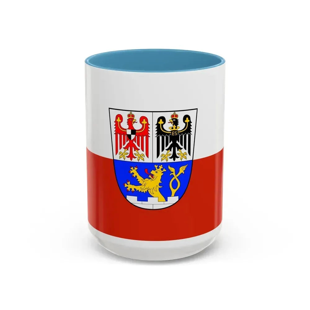 Flag of Erlangen Germany - Accent Coffee Mug 15oz Light Blue - Go Mug Yourself