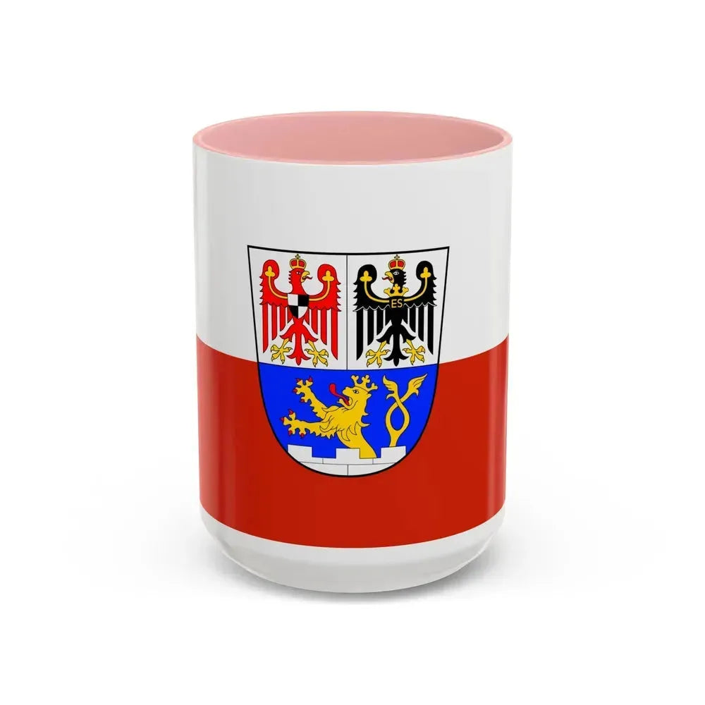 Flag of Erlangen Germany - Accent Coffee Mug 15oz Pink - Go Mug Yourself