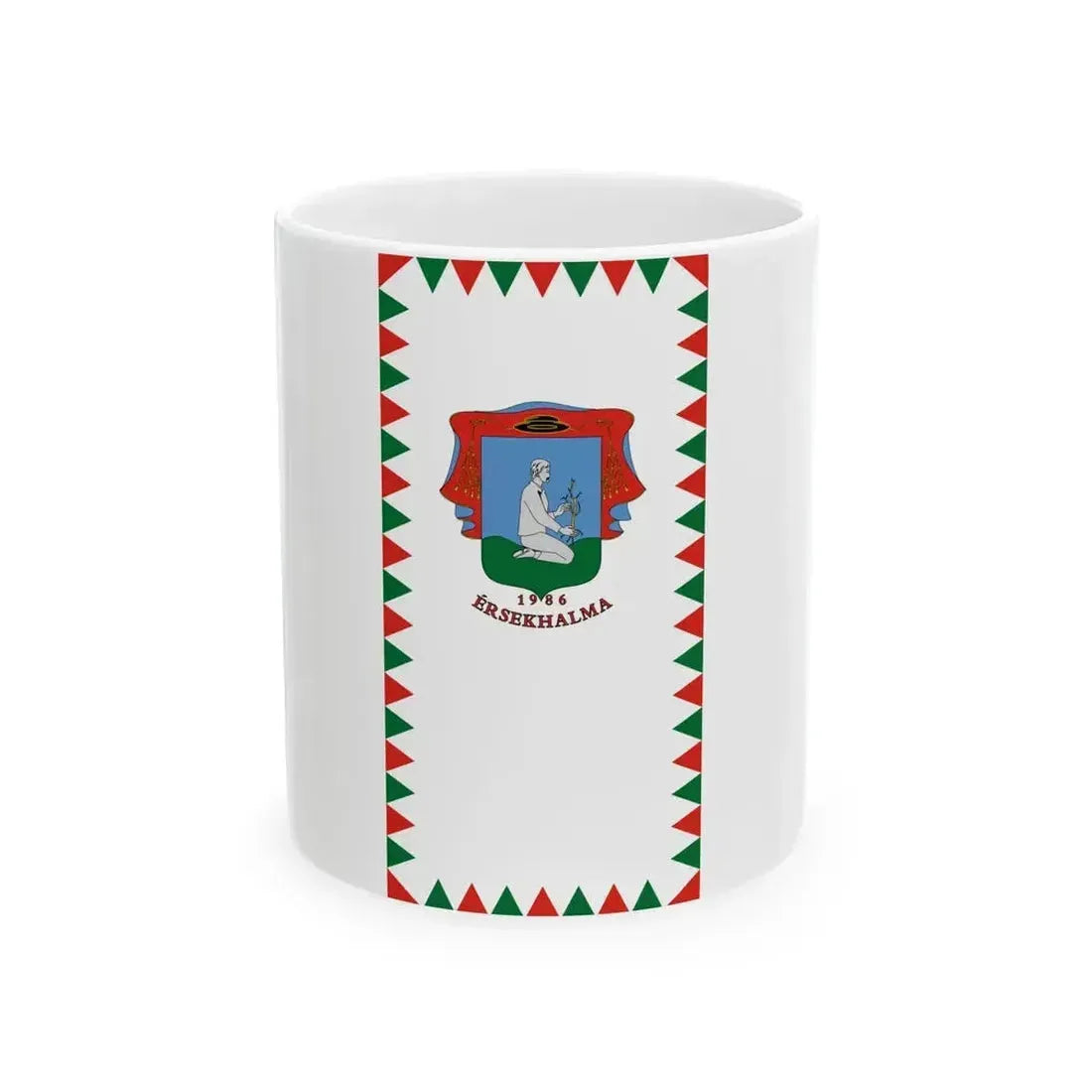 Flag of Ersekhalma vertical (Hungary) White Coffee Mug 11oz - Go Mug Yourself