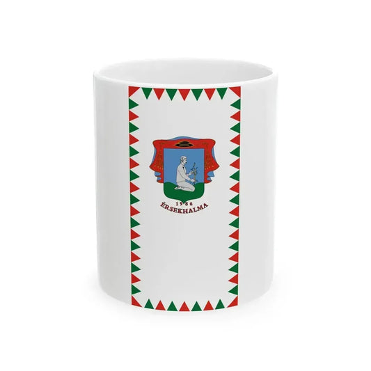 Flag of Ersekhalma vertical (Hungary) White Coffee Mug 11oz - Go Mug Yourself