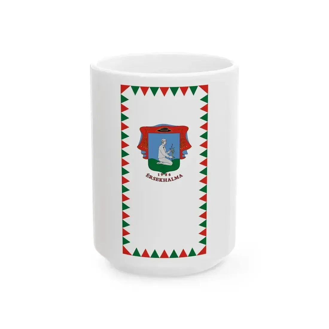 Flag of Ersekhalma vertical (Hungary) White Coffee Mug 15oz - Go Mug Yourself