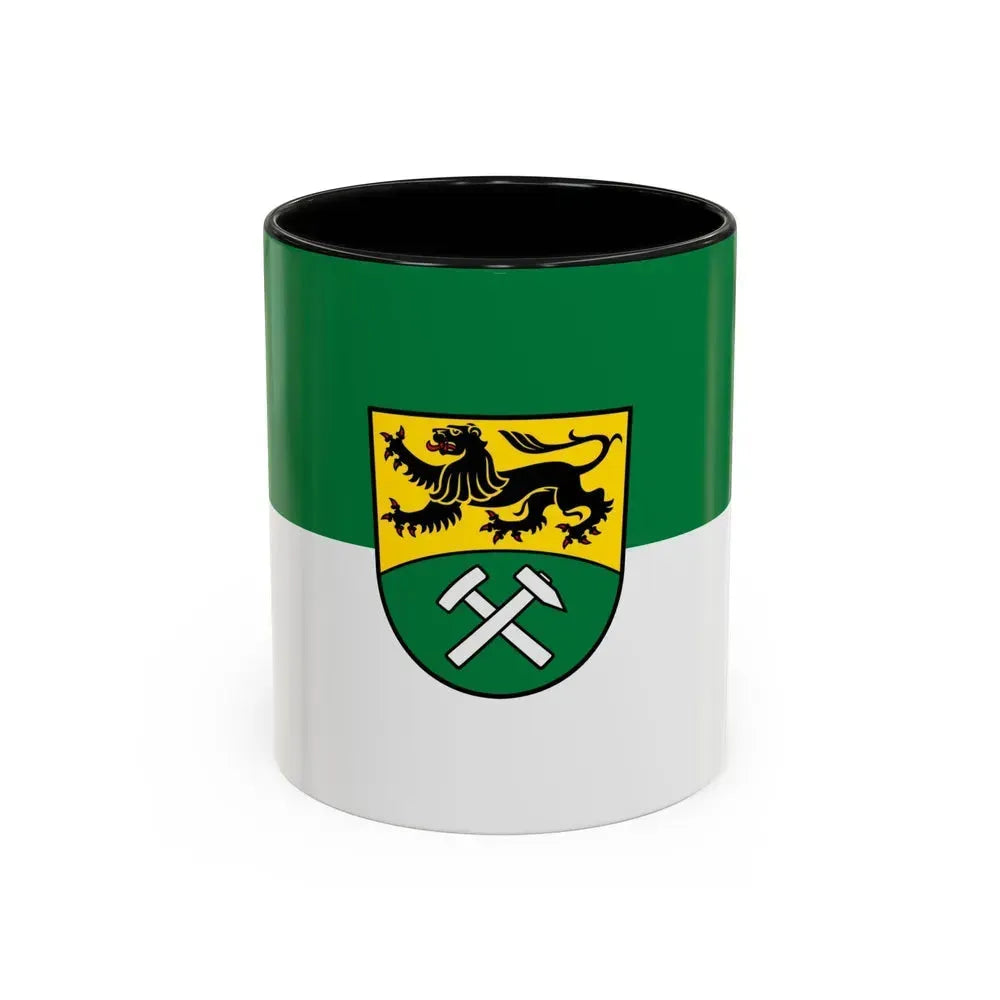 Flag of Erzgebirgskreises Germany - Accent Coffee Mug 11oz Black - Go Mug Yourself