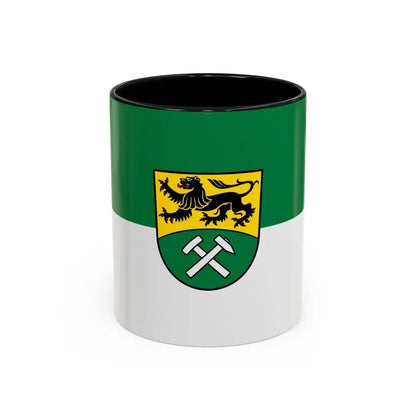 Flag of Erzgebirgskreises Germany - Accent Coffee Mug 11oz Black - Go Mug Yourself