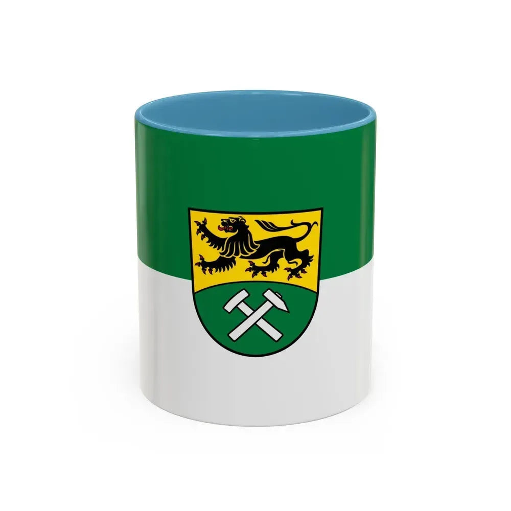 Flag of Erzgebirgskreises Germany - Accent Coffee Mug 11oz Light Blue - Go Mug Yourself