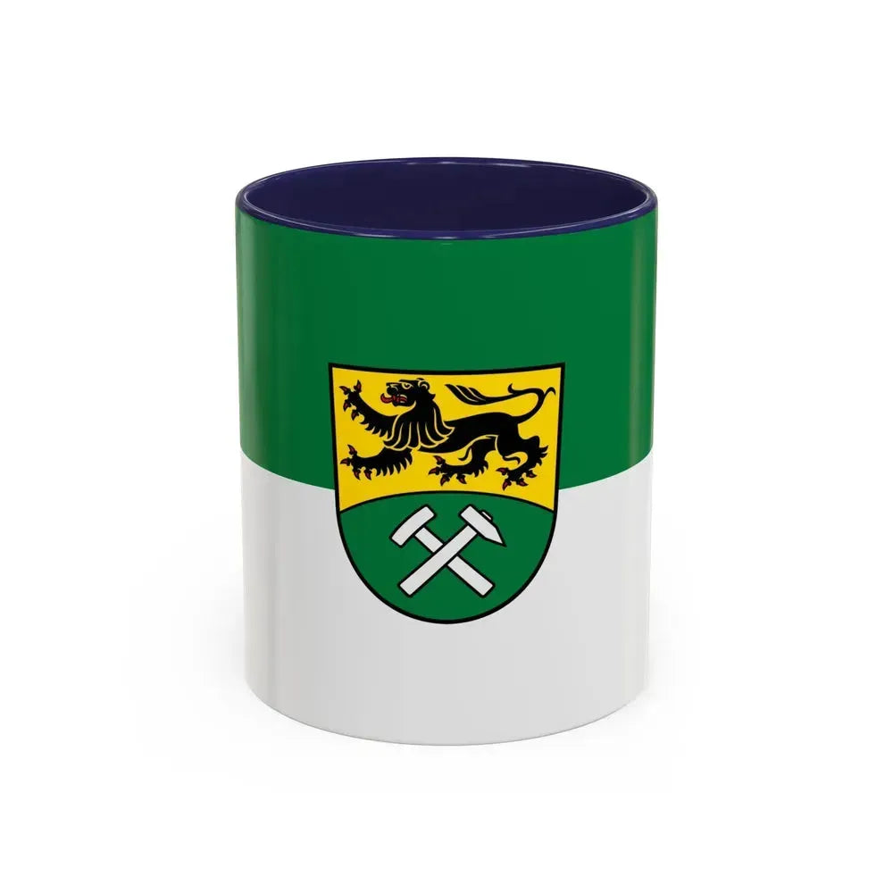 Flag of Erzgebirgskreises Germany - Accent Coffee Mug 11oz Navy - Go Mug Yourself