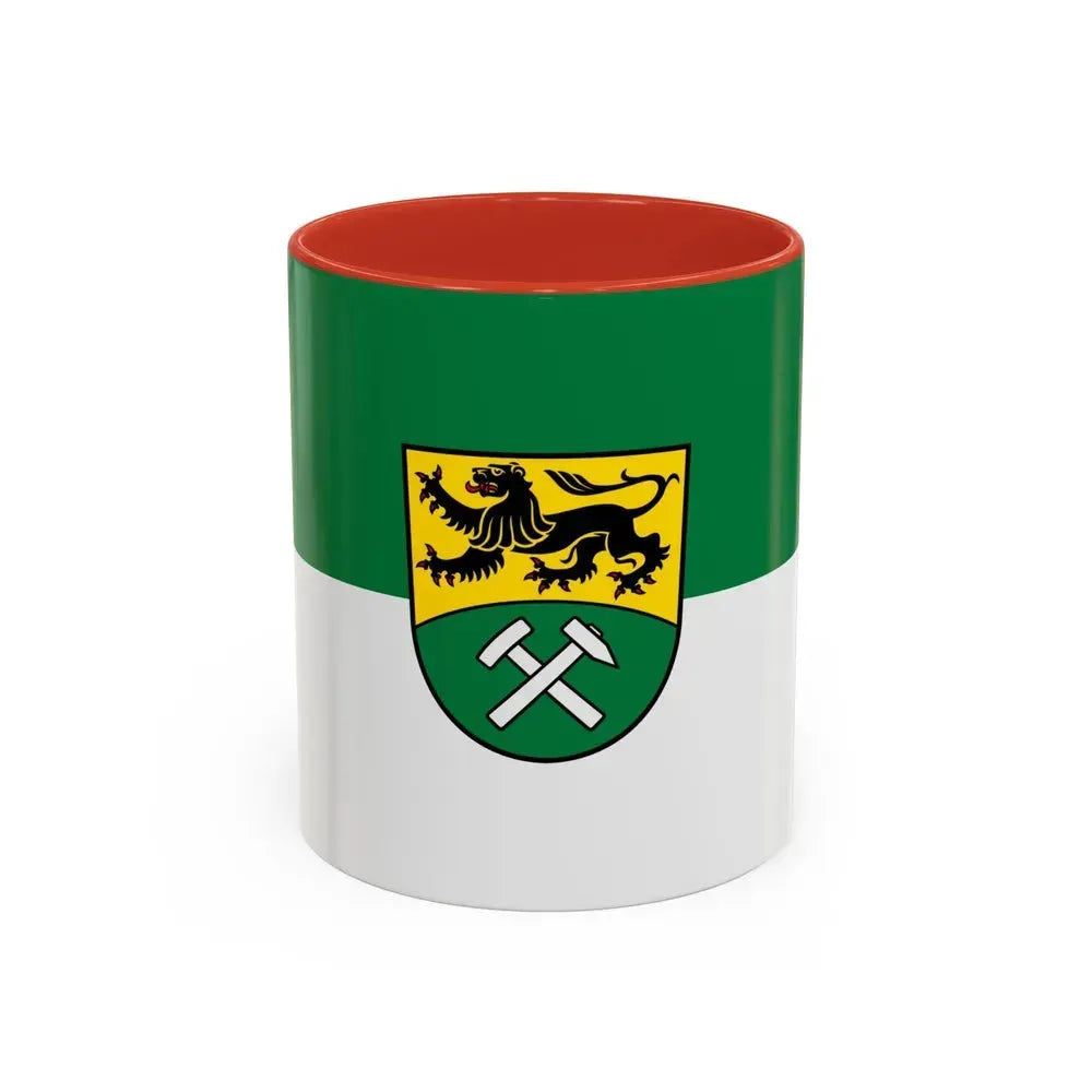 Flag of Erzgebirgskreises Germany - Accent Coffee Mug 11oz Red - Go Mug Yourself