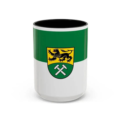 Flag of Erzgebirgskreises Germany - Accent Coffee Mug 15oz Black - Go Mug Yourself