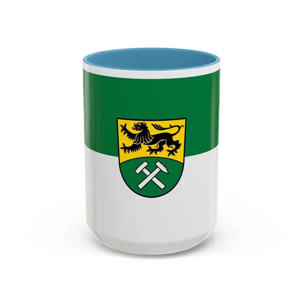 Flag of Erzgebirgskreises Germany - Accent Coffee Mug 15oz Light Blue - Go Mug Yourself