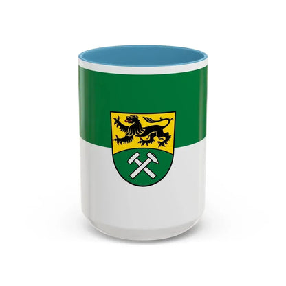 Flag of Erzgebirgskreises Germany - Accent Coffee Mug 15oz Light Blue - Go Mug Yourself
