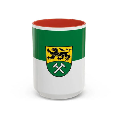 Flag of Erzgebirgskreises Germany - Accent Coffee Mug 15oz Red - Go Mug Yourself