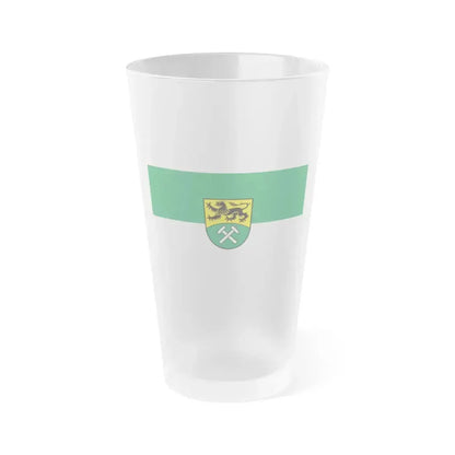 Flag of Erzgebirgskreises Germany - Frosted Pint Glass 16oz 16oz Frosted - Go Mug Yourself