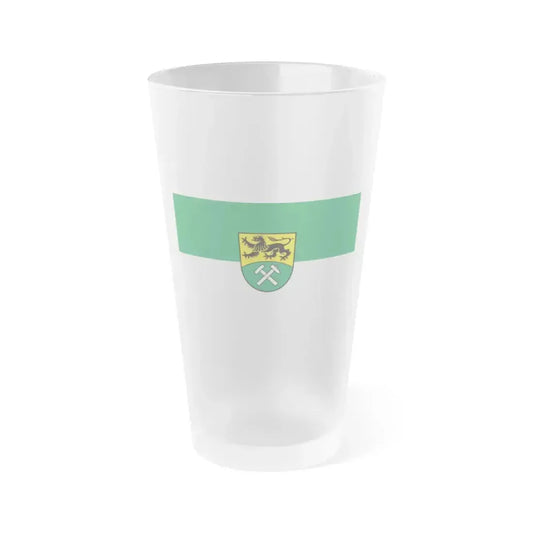 Flag of Erzgebirgskreises Germany - Frosted Pint Glass 16oz 16oz Frosted - Go Mug Yourself