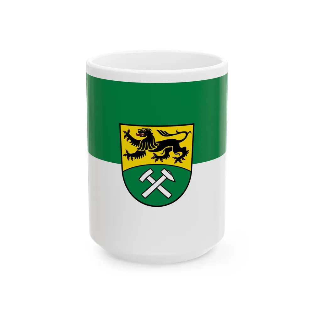 Flag of Erzgebirgskreises Germany - White Coffee Mug-15oz-Go Mug Yourself