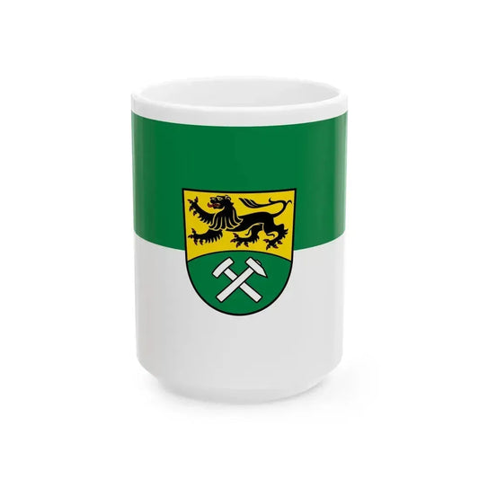 Flag of Erzgebirgskreises Germany - White Coffee Mug 15oz - Go Mug Yourself