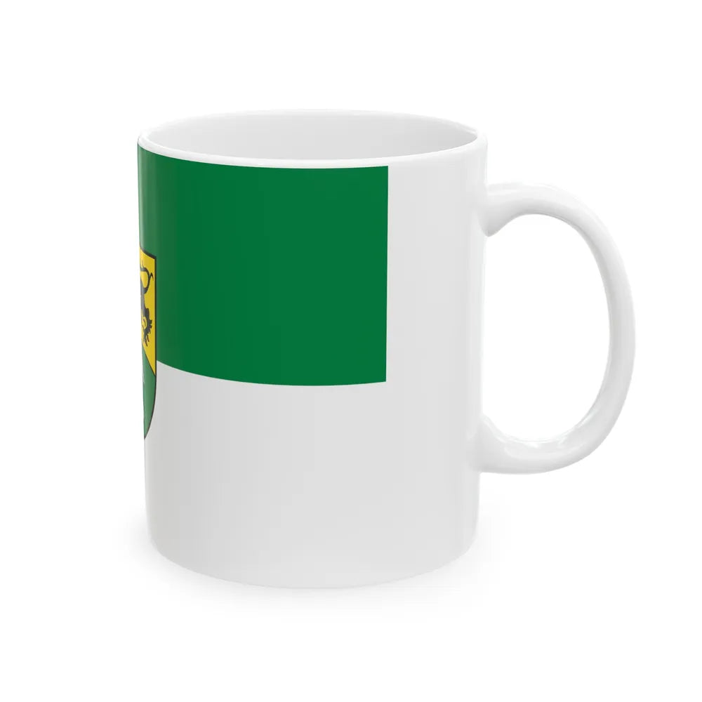 Flag of Erzgebirgskreises Germany - White Coffee Mug-Go Mug Yourself