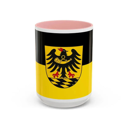 Flag of Esslingen Germany - Accent Coffee Mug 15oz Pink - Go Mug Yourself