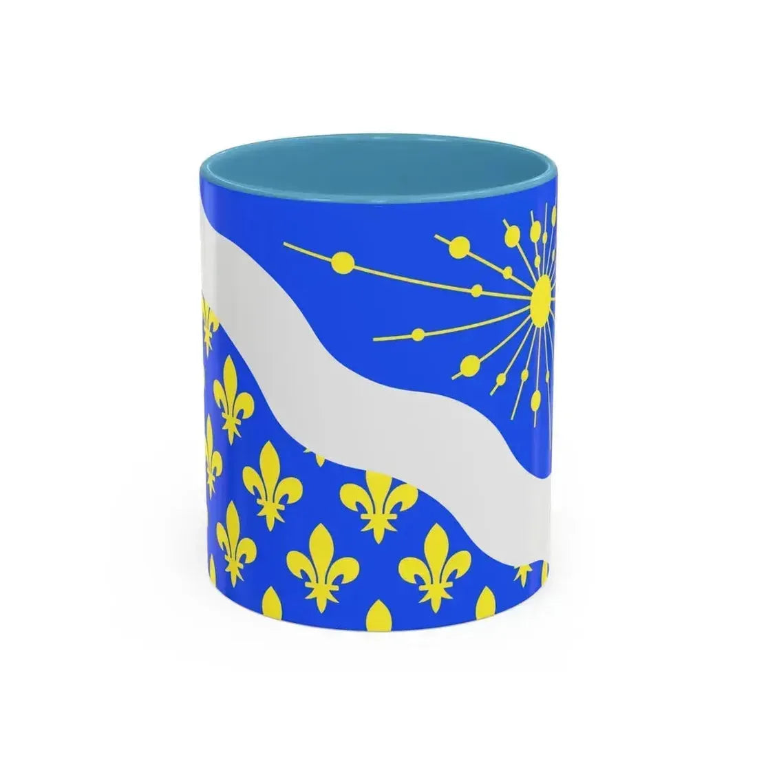 Flag of Essonne France 2 - Accent Coffee Mug 11oz Light Blue - Go Mug Yourself
