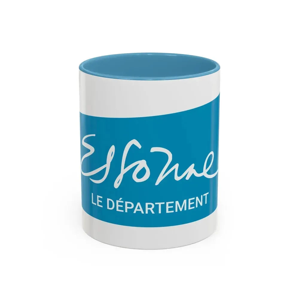 Flag of Essonne France - Accent Coffee Mug 11oz Light Blue - Go Mug Yourself