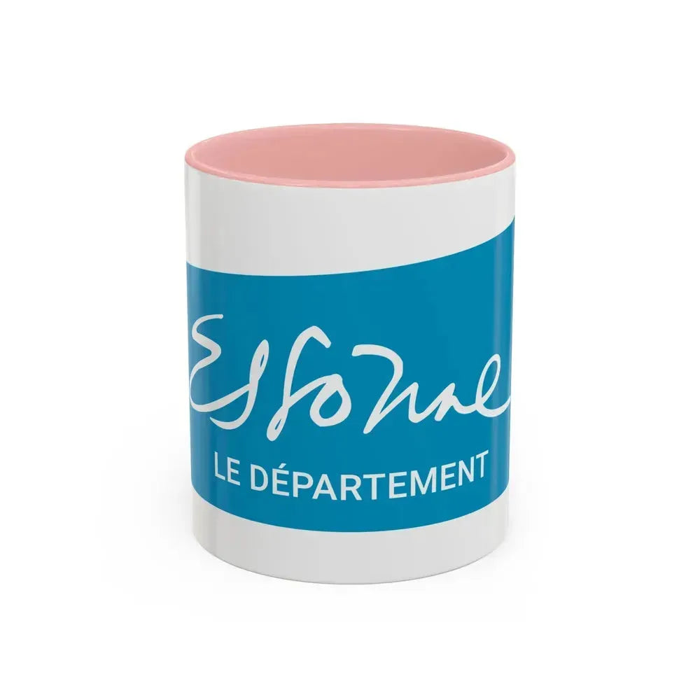 Flag of Essonne France - Accent Coffee Mug 11oz Pink - Go Mug Yourself