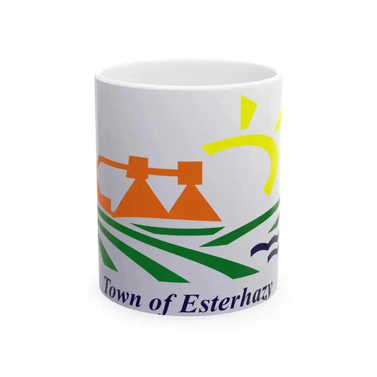 Flag of Esterhazy Saskatchewan (Canada) White Coffee Mug 11oz - Go Mug Yourself