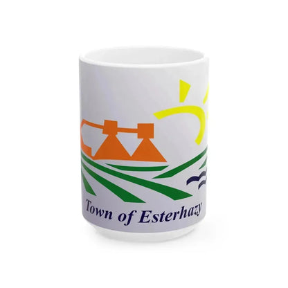 Flag of Esterhazy Saskatchewan (Canada) White Coffee Mug 15oz - Go Mug Yourself