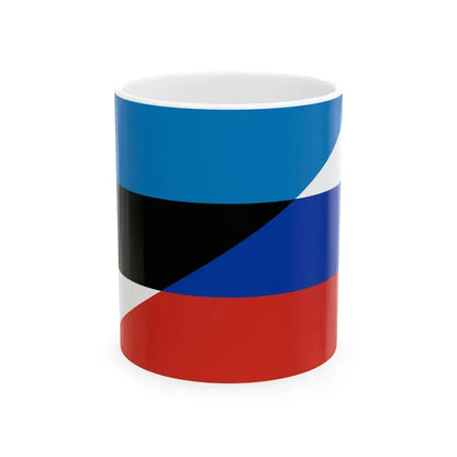 Flag of Estonia and Russia 2-3 (Estonia) White Coffee Mug 11oz - Go Mug Yourself