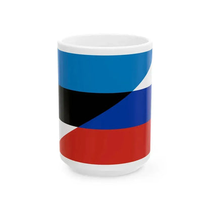 Flag of Estonia and Russia 2-3 (Estonia) White Coffee Mug 15oz - Go Mug Yourself