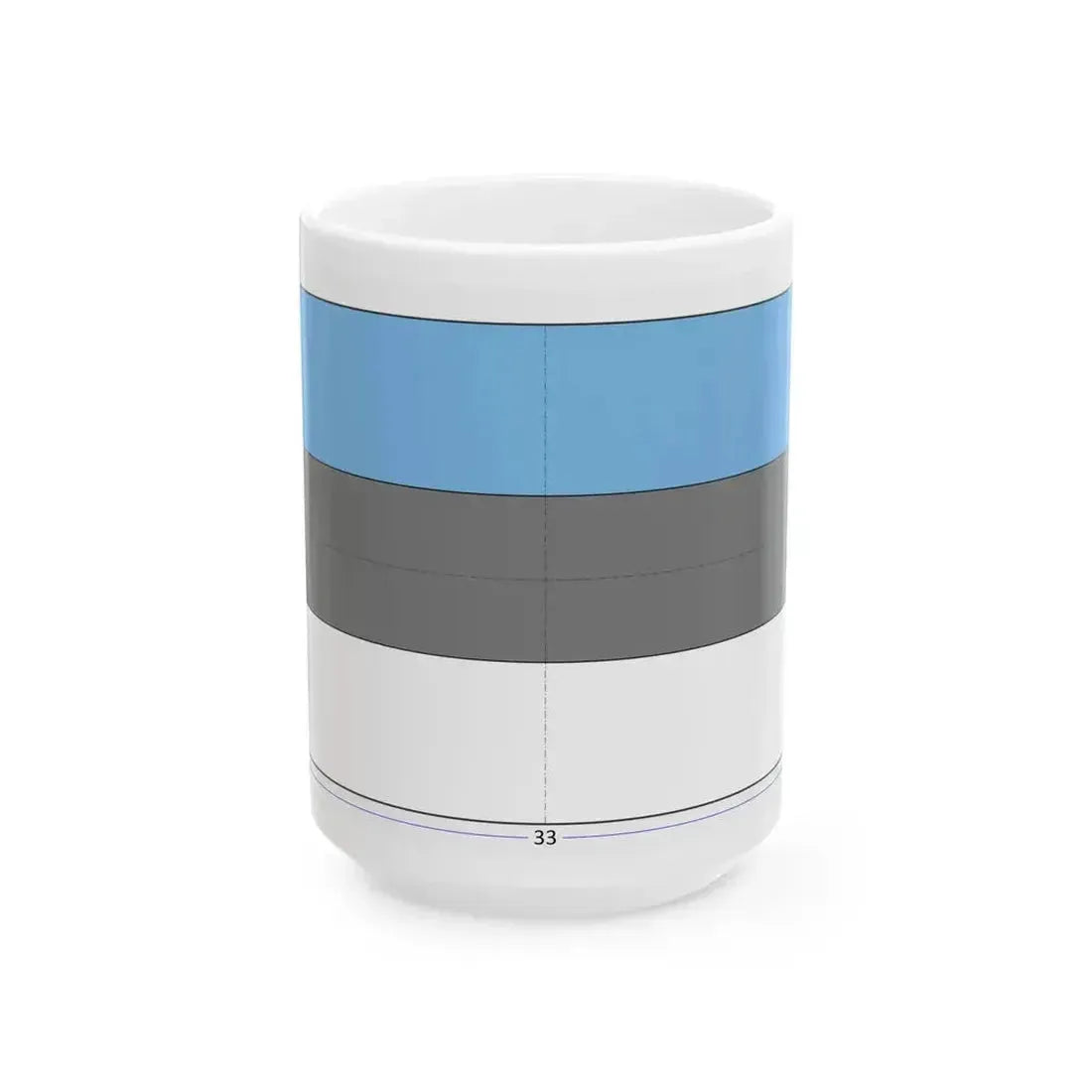 Flag of Estonia construction sheet (Estonia) White Coffee Mug 15oz - Go Mug Yourself