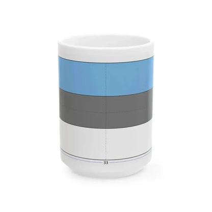Flag of Estonia construction sheet (Estonia) White Coffee Mug 15oz - Go Mug Yourself