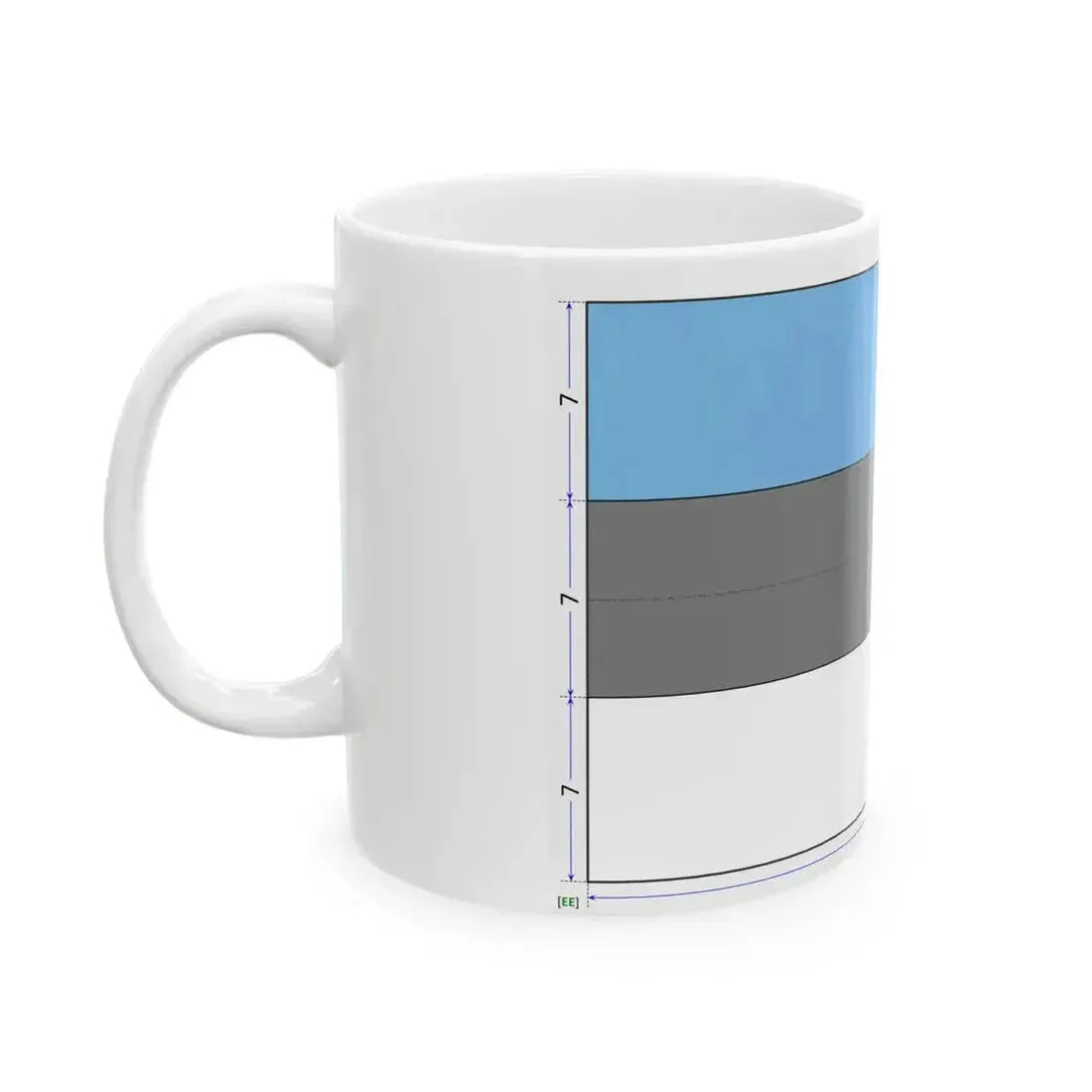 Flag of Estonia construction sheet (Estonia) White Coffee Mug - Go Mug Yourself