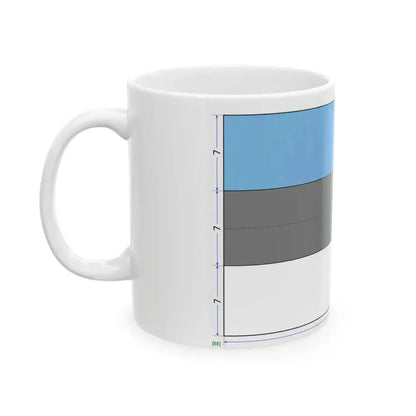 Flag of Estonia construction sheet (Estonia) White Coffee Mug - Go Mug Yourself