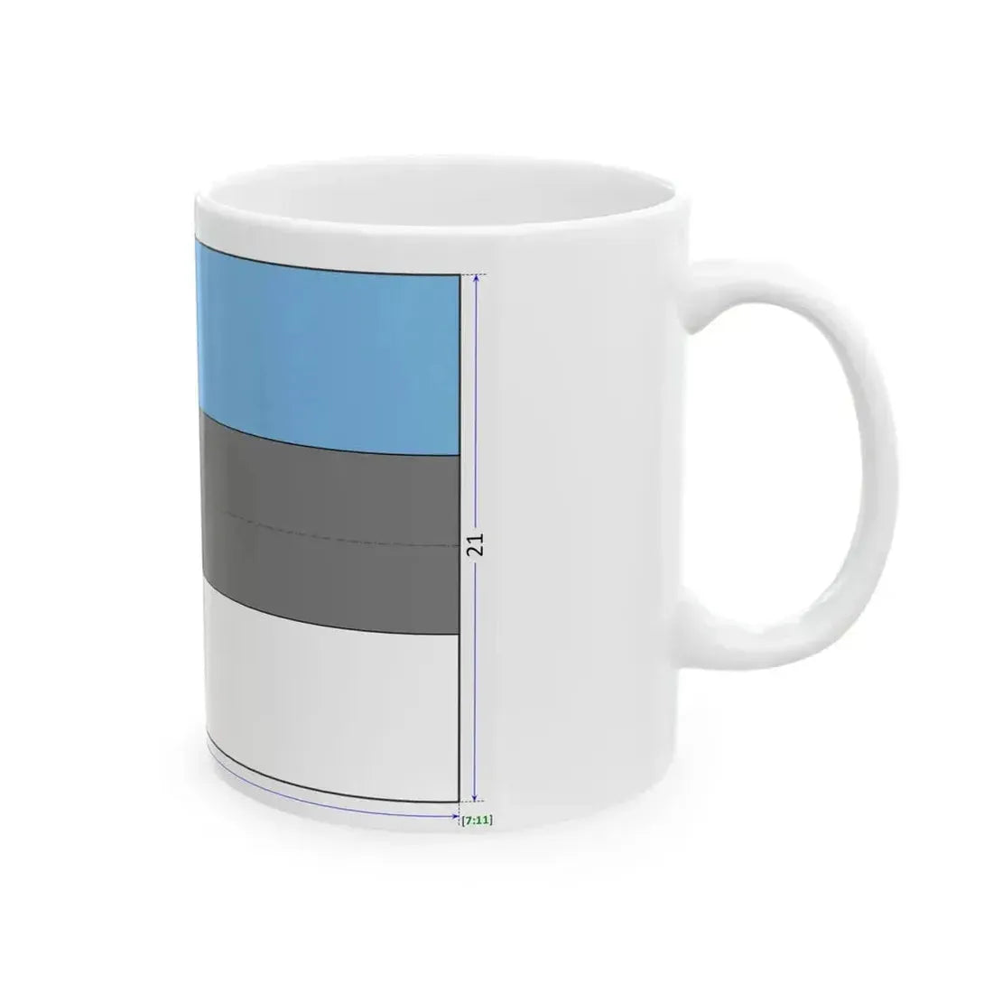 Flag of Estonia construction sheet (Estonia) White Coffee Mug - Go Mug Yourself
