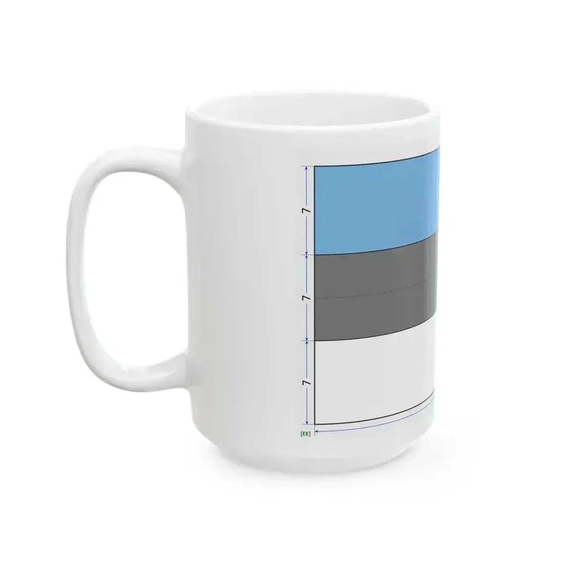 Flag of Estonia construction sheet (Estonia) White Coffee Mug - Go Mug Yourself