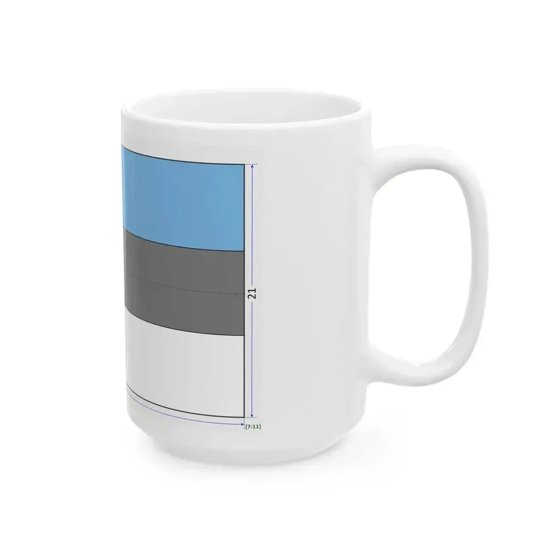 Flag of Estonia construction sheet (Estonia) White Coffee Mug - Go Mug Yourself