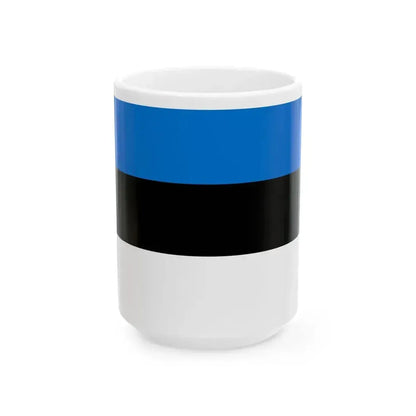 Flag of Estonia (Estonia) White Coffee Mug 15oz - Go Mug Yourself