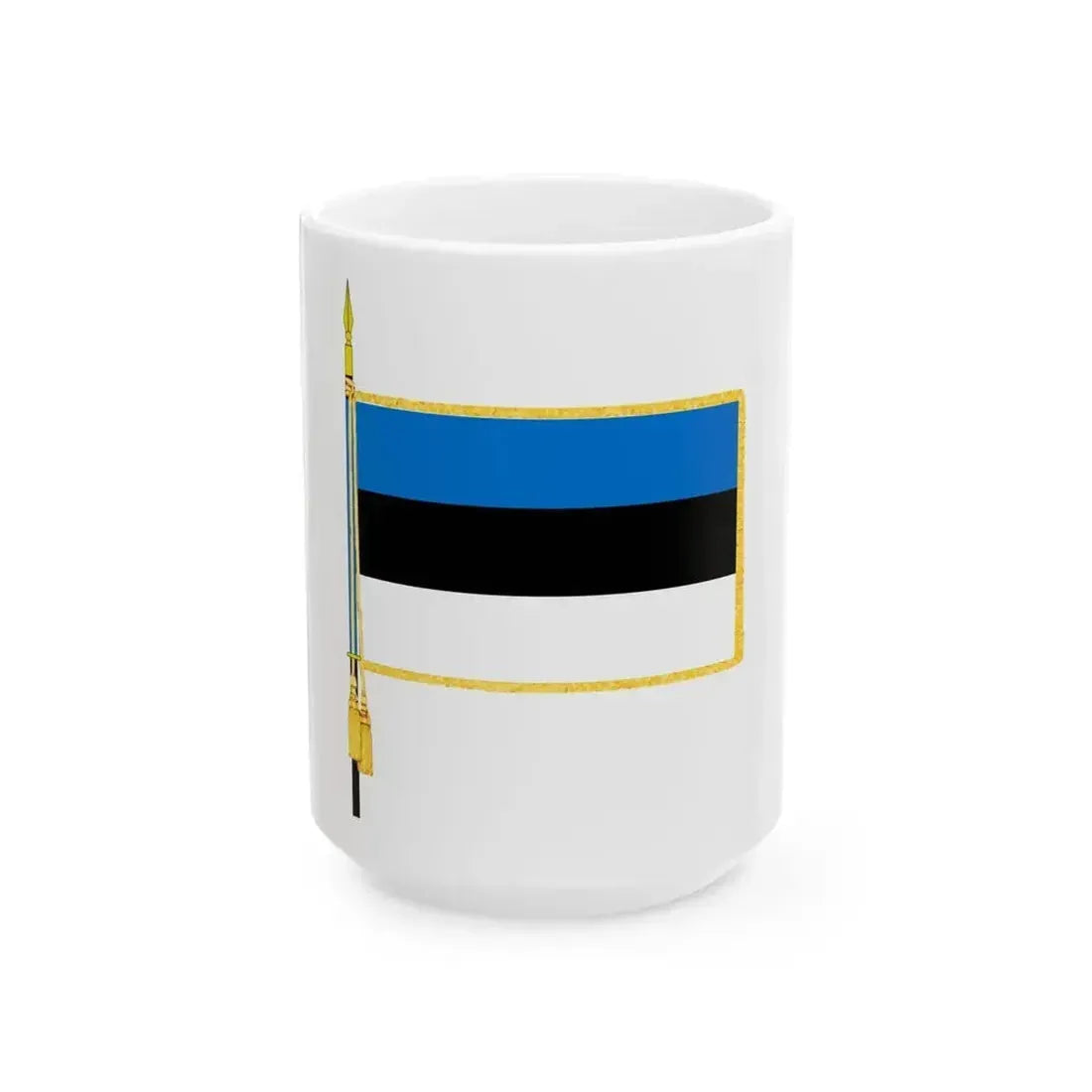 Flag of Estonia parade (Estonia) White Coffee Mug 15oz - Go Mug Yourself