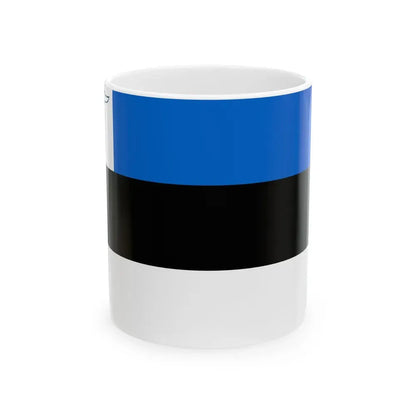 Flag of Estonian Customs (Estonia) White Coffee Mug 11oz - Go Mug Yourself