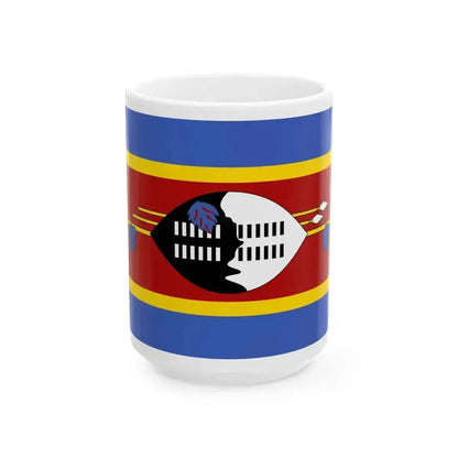Flag of Eswatini (Eswatini) White Coffee Mug 15oz - Go Mug Yourself