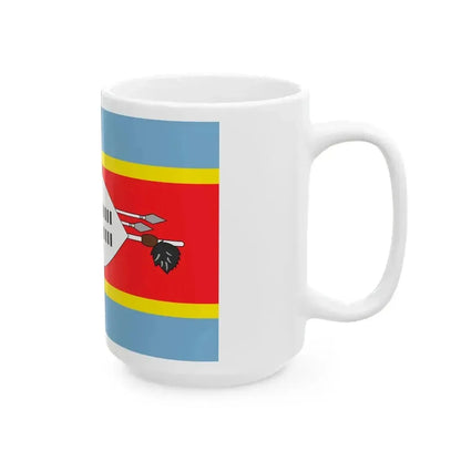 Flag of Eswatini with Black Tassels (Eswatini) White Coffee Mug - Go Mug Yourself